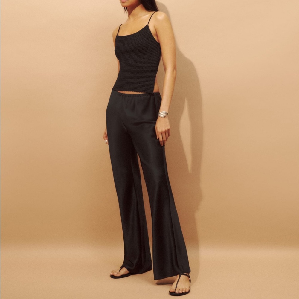 Reformation gale satin mid rise bias pant size small